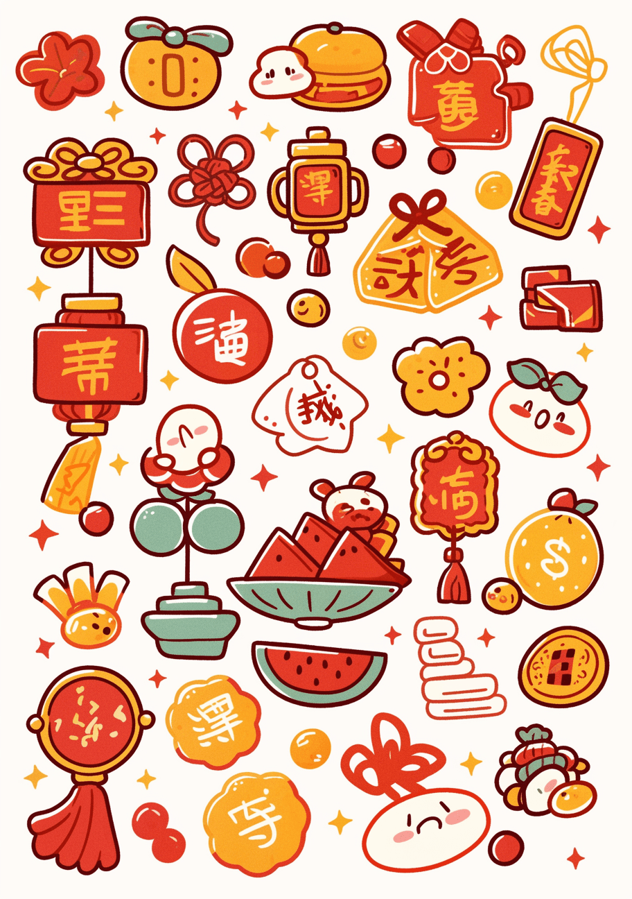 Lunar New Year Design Squad original repeating artwork