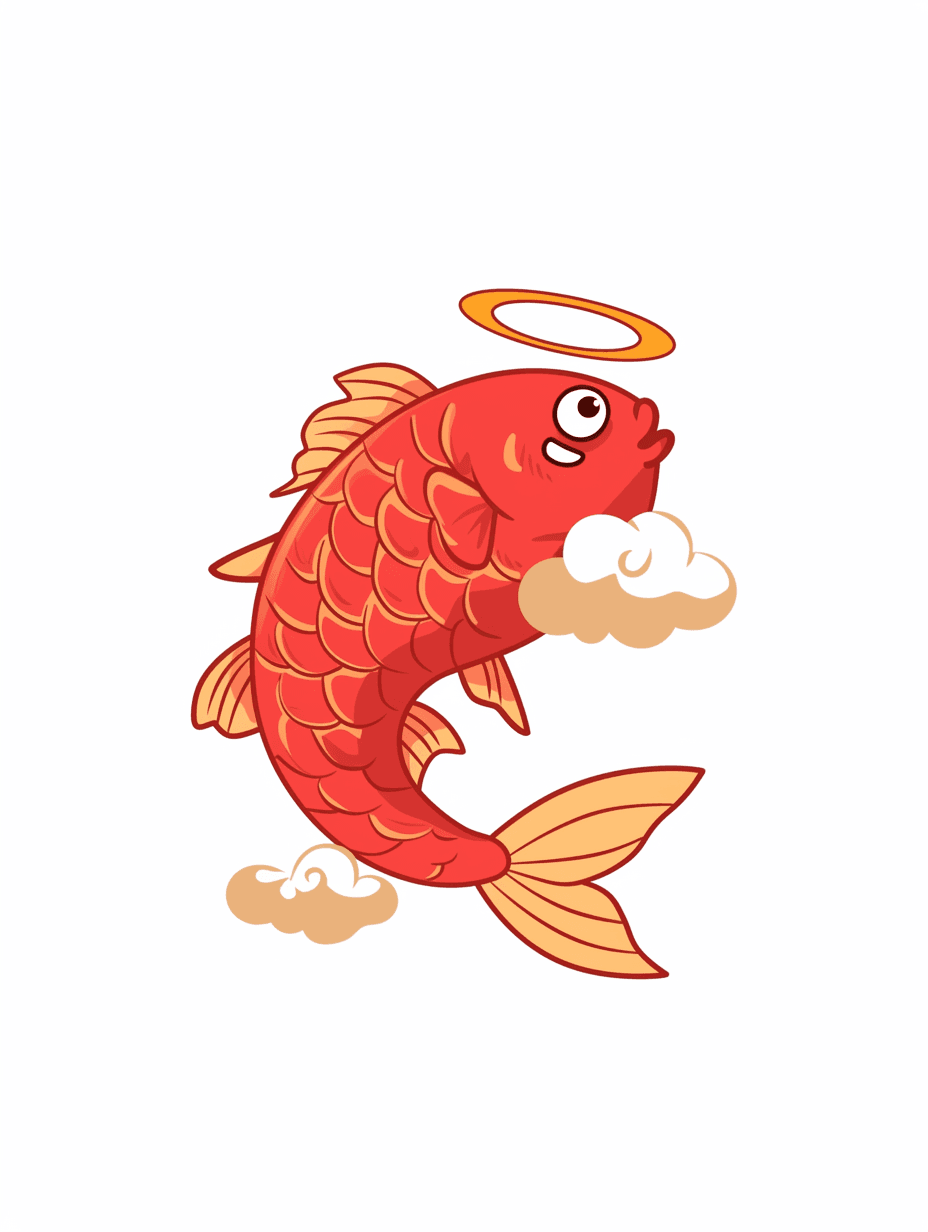 Lunar New Year Fish original repeating artwork