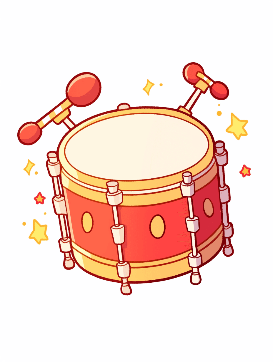 Lunar New Year Drum Gang original repeating artwork