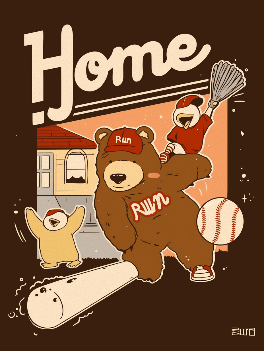 Baseball Rise original repeating artwork