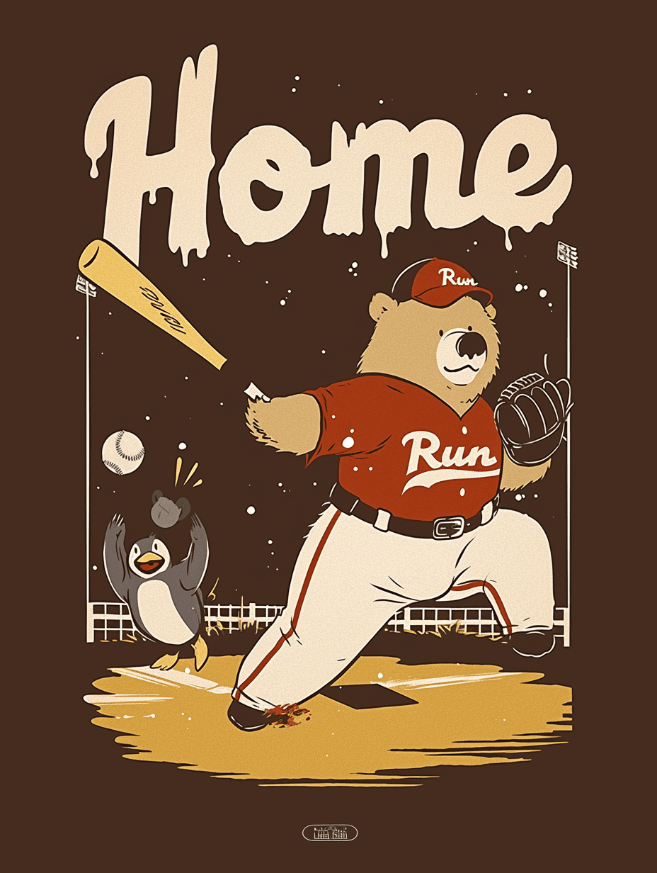 Baseball Chase original repeating artwork