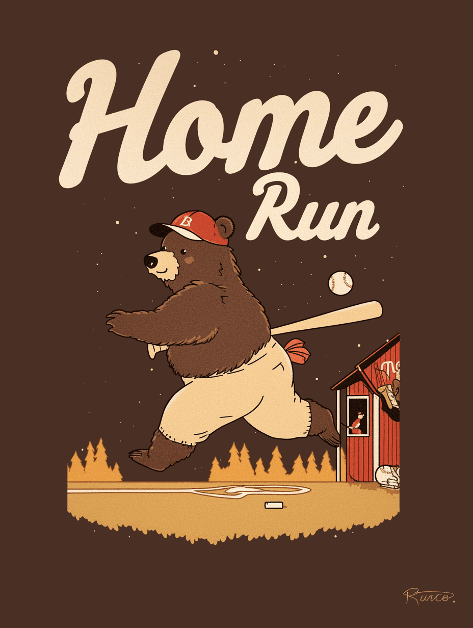 Baseball Ride original repeating artwork
