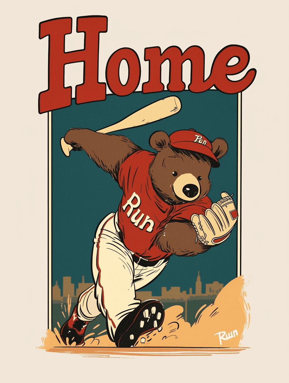 Baseball Wander original repeating artwork