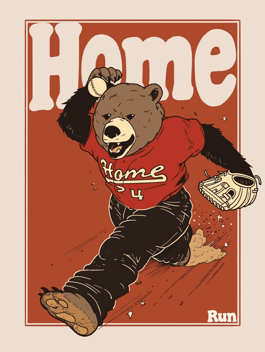 Baseball Roam original repeating artwork