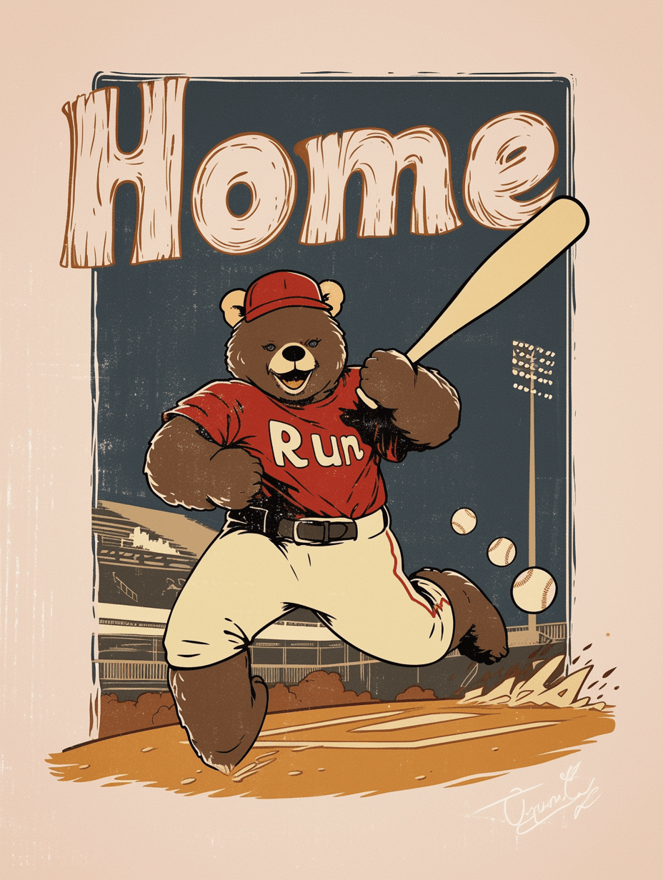 Baseball Amber original repeating artwork