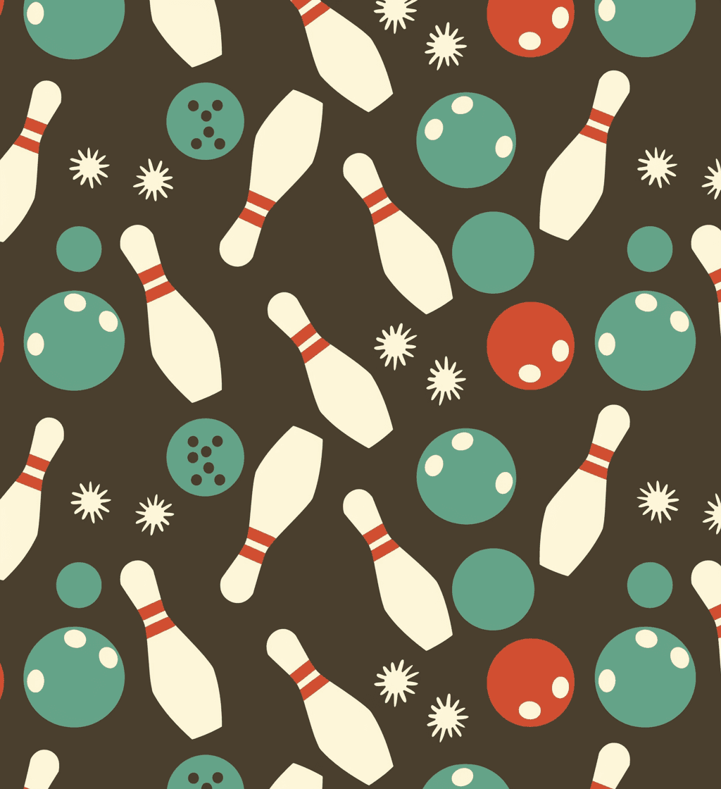 Bowling Bright original repeating artwork