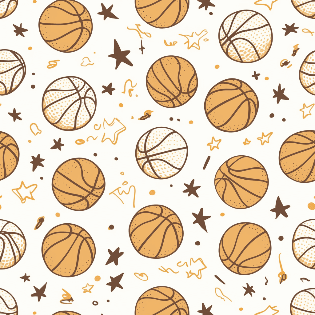 Basketball Rooftop original repeating artwork