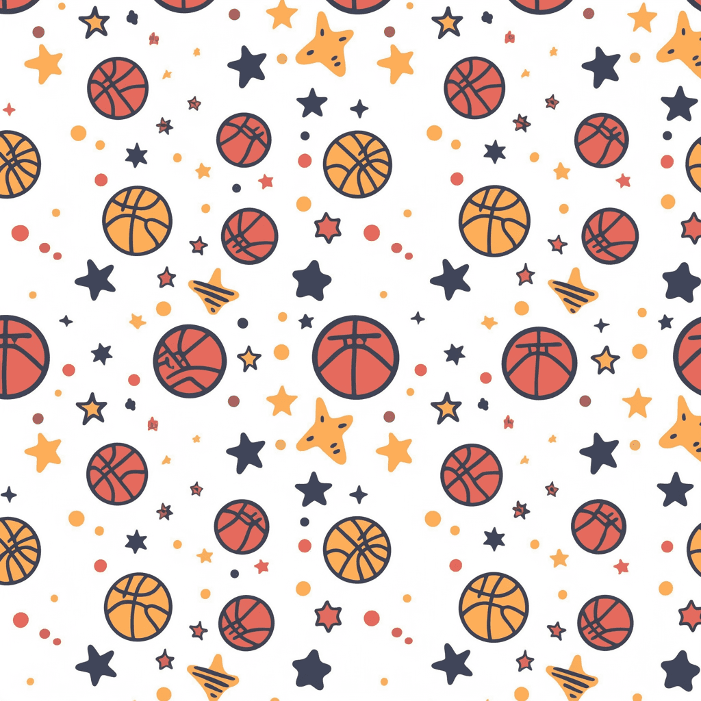 Basketball Rest original repeating artwork