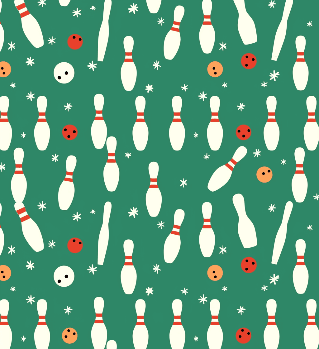 Bowling Duo original repeating artwork