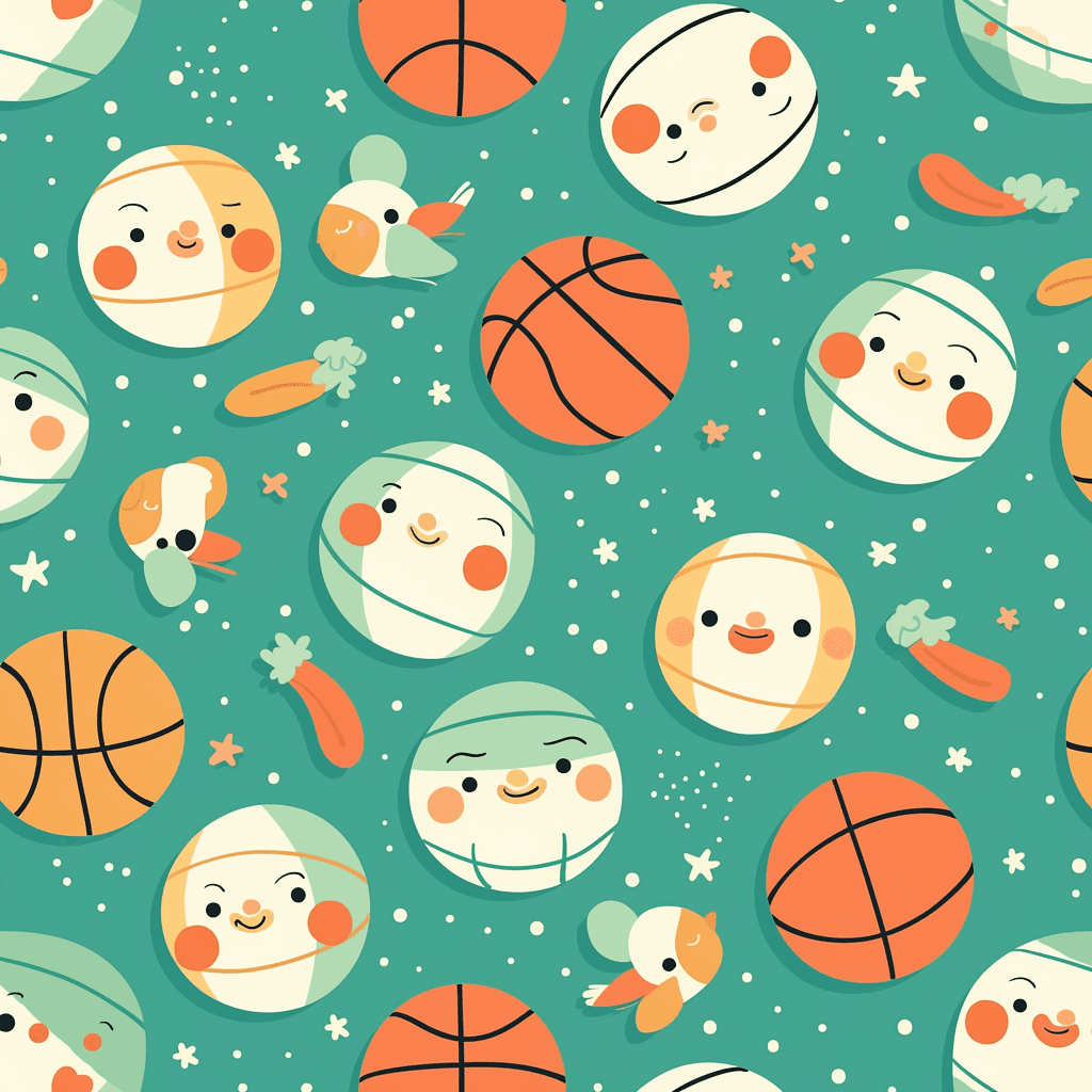 Basketball Bloom original repeating artwork