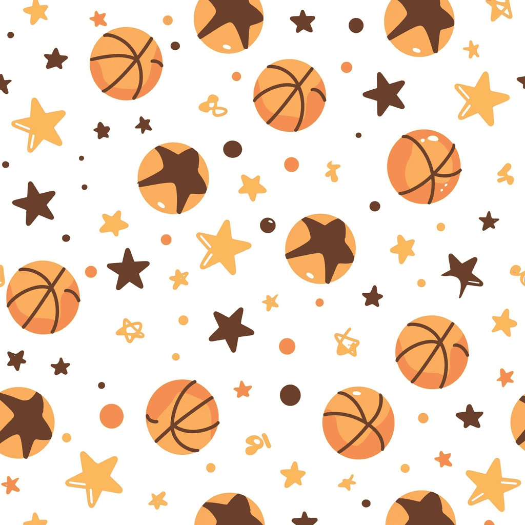Basketball Ivory original repeating artwork