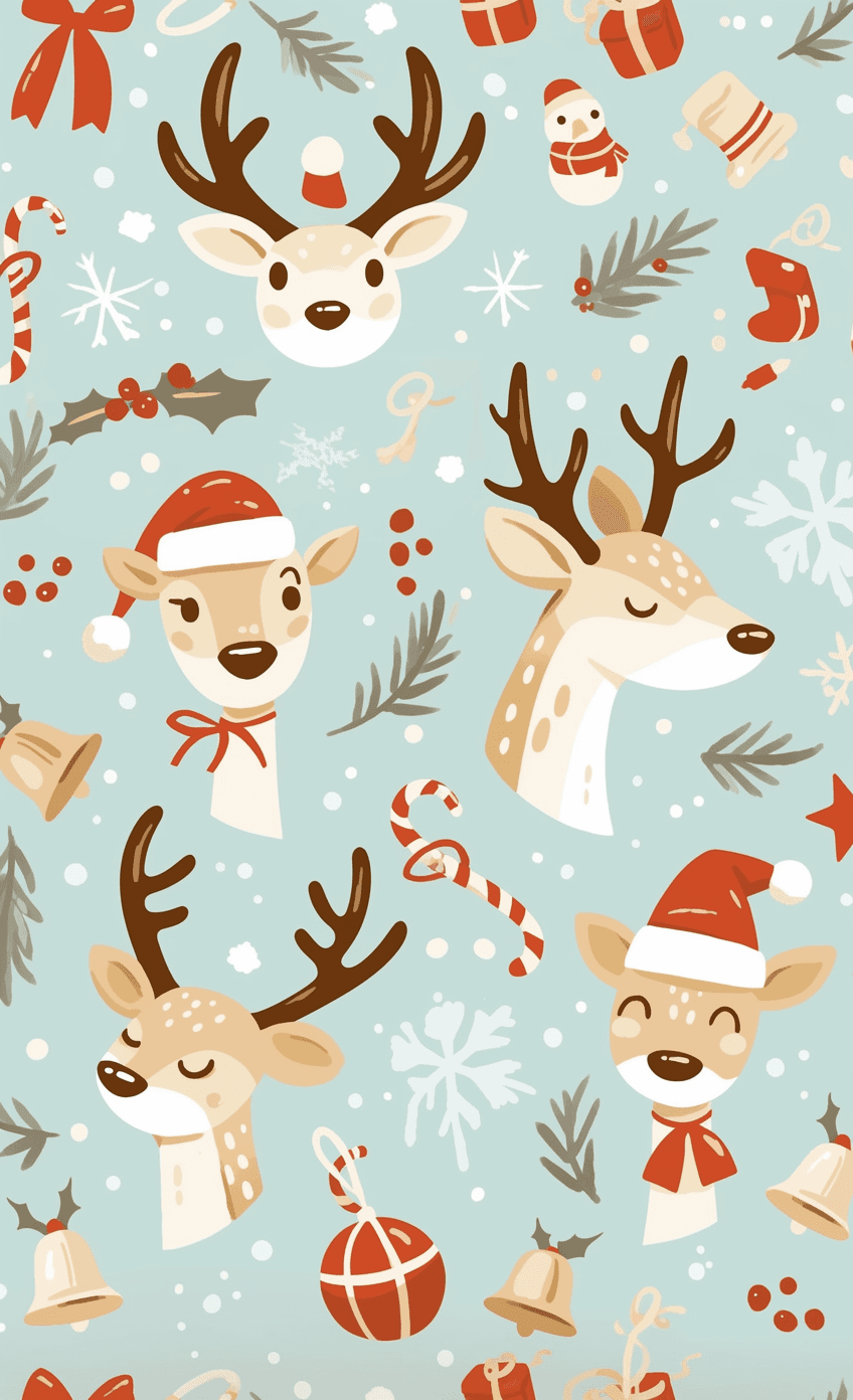 Christmas Animals Sprint original repeating artwork