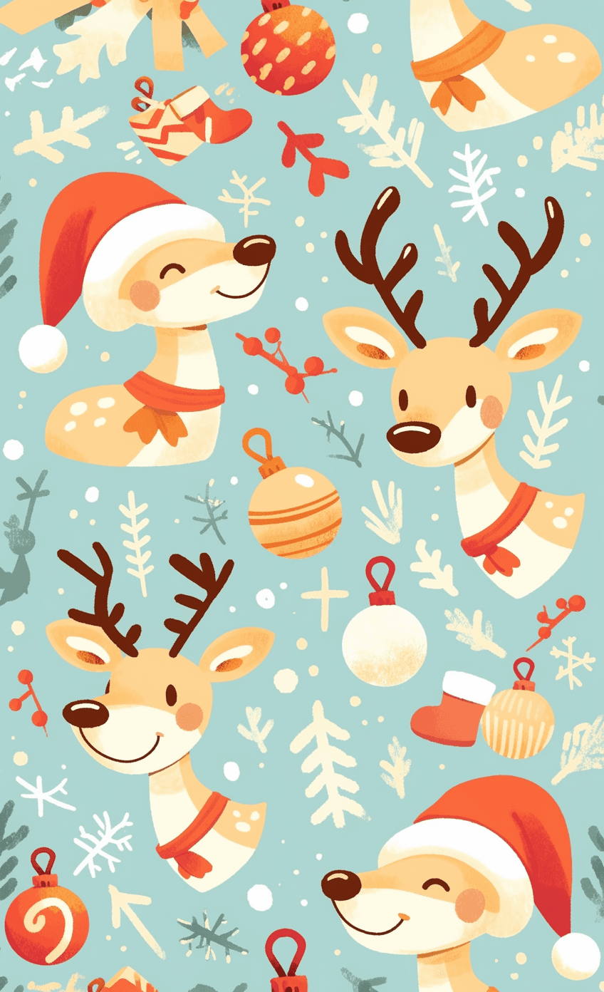 Christmas Animals Tune original repeating artwork