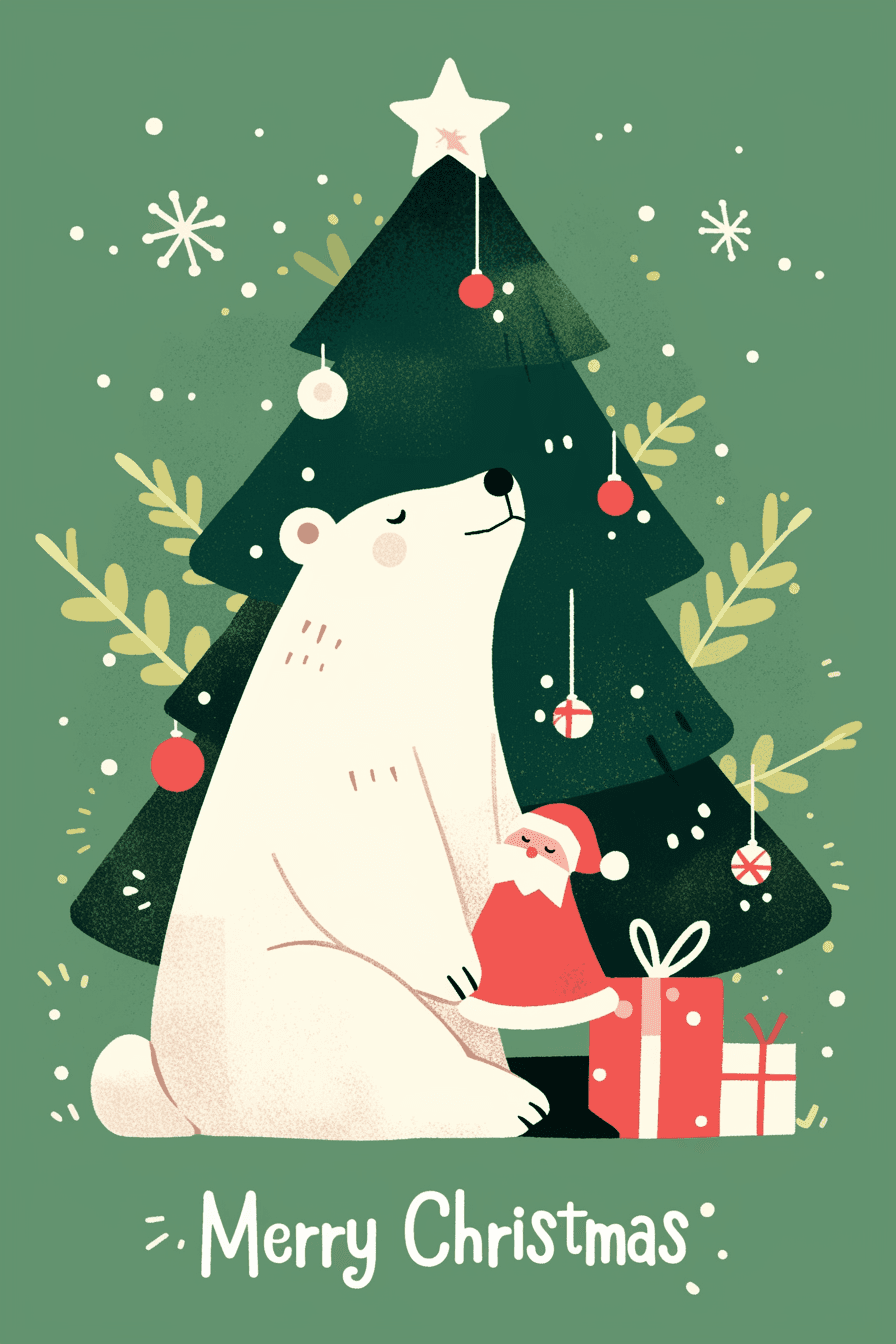 Christmas Animals Neon original repeating artwork