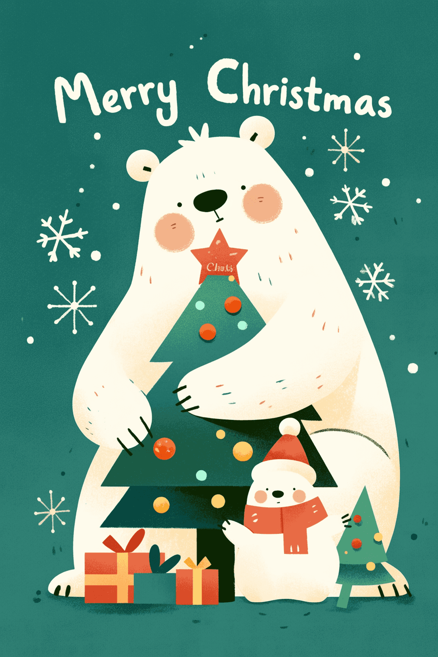 Christmas Animals Groove original repeating artwork