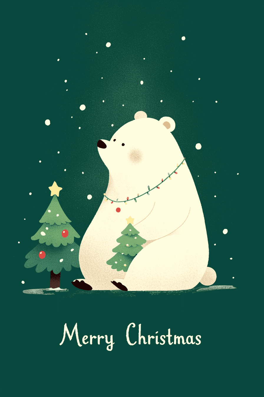 Christmas Animals Kick original repeating artwork
