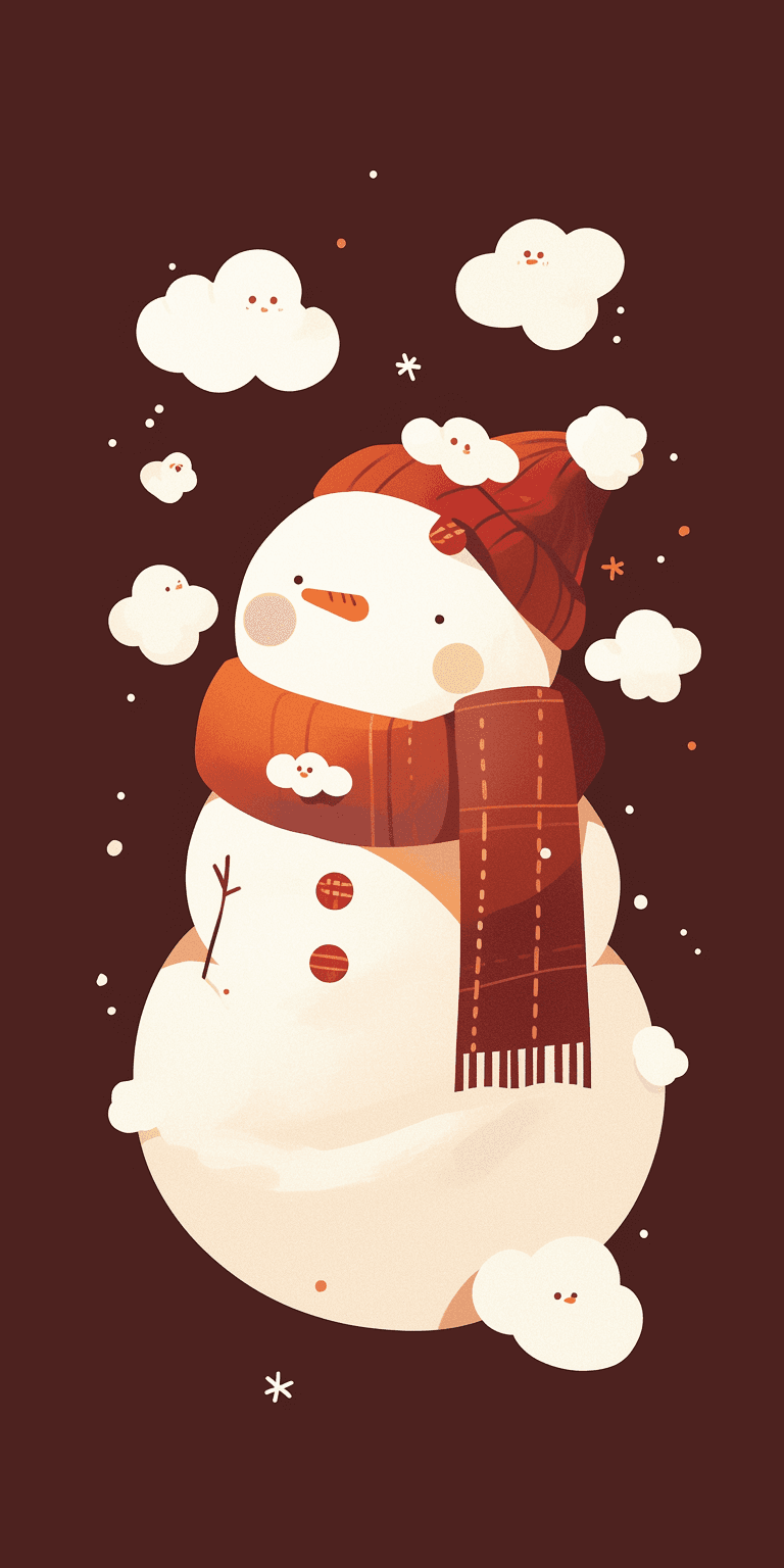 Christmas Snowman Loop original repeating artwork