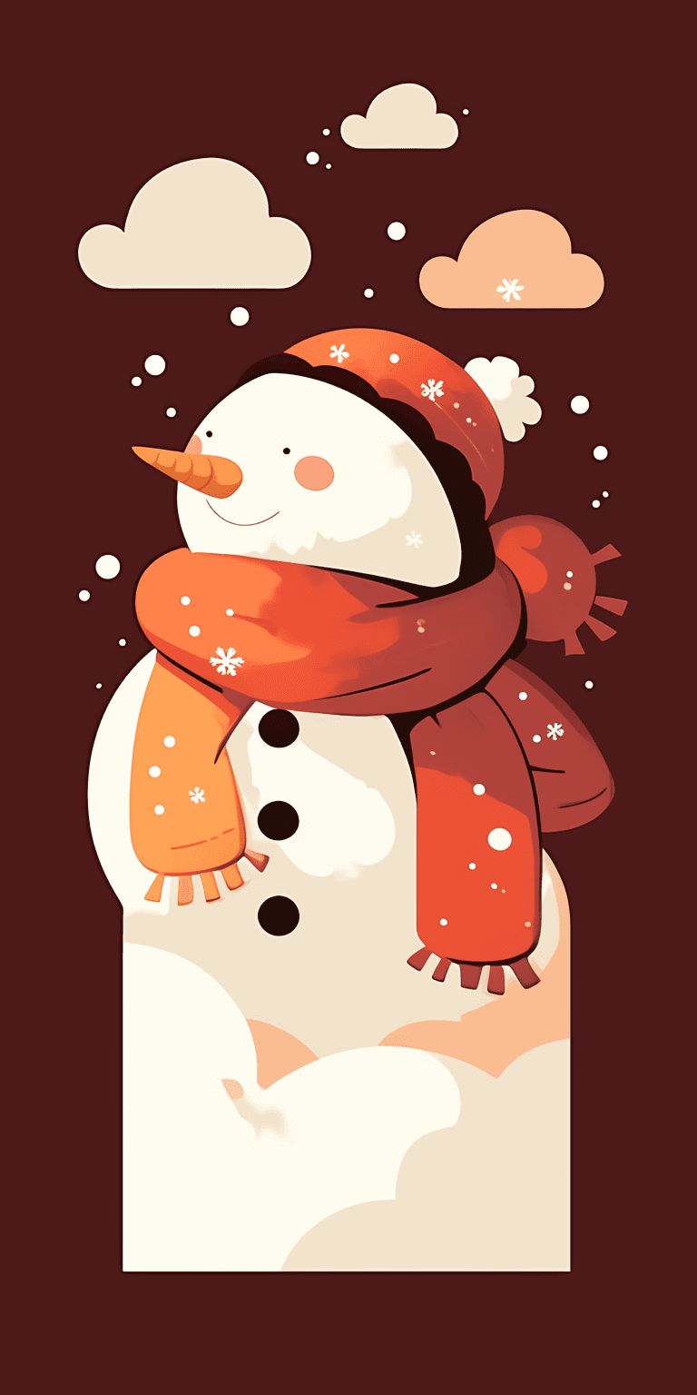 Christmas Snowman Snap original repeating artwork
