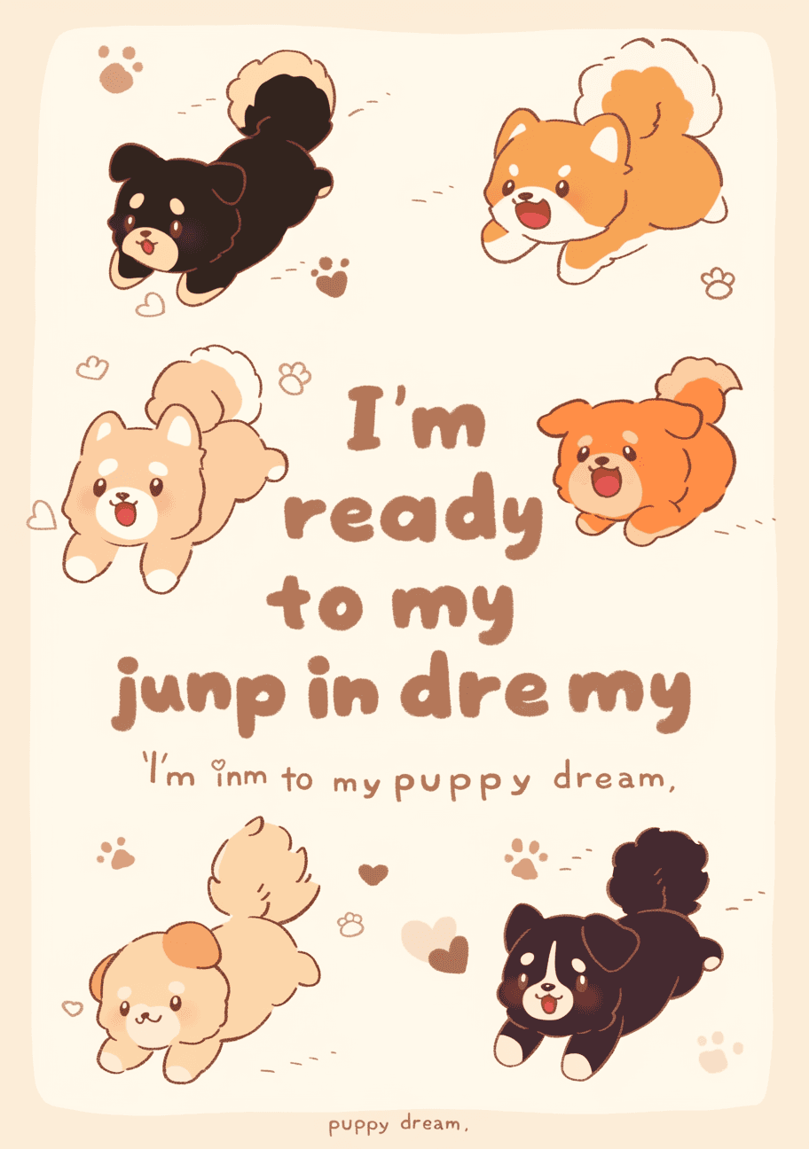 Puppy Label original repeating artwork