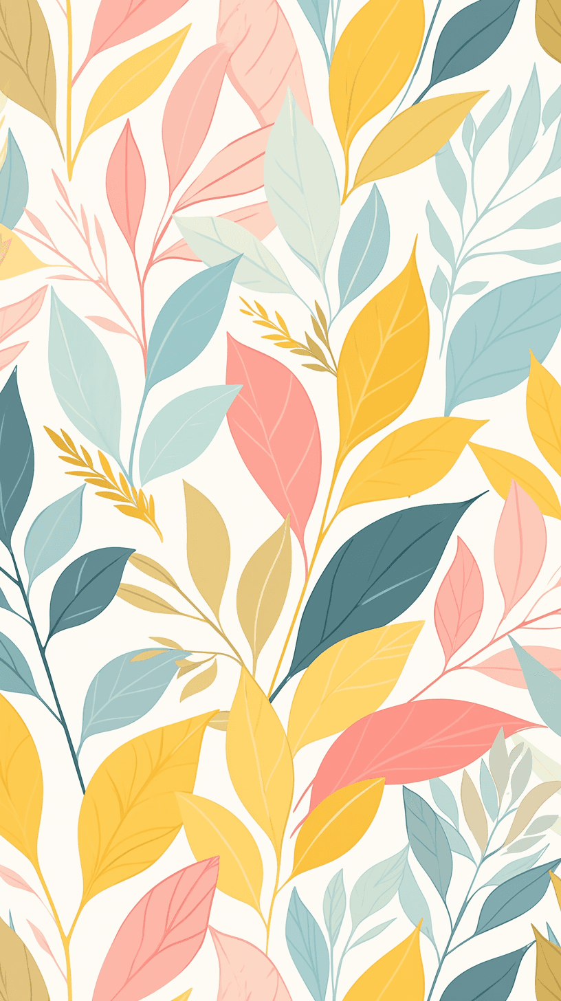 Leaves Sunrise original repeating artwork