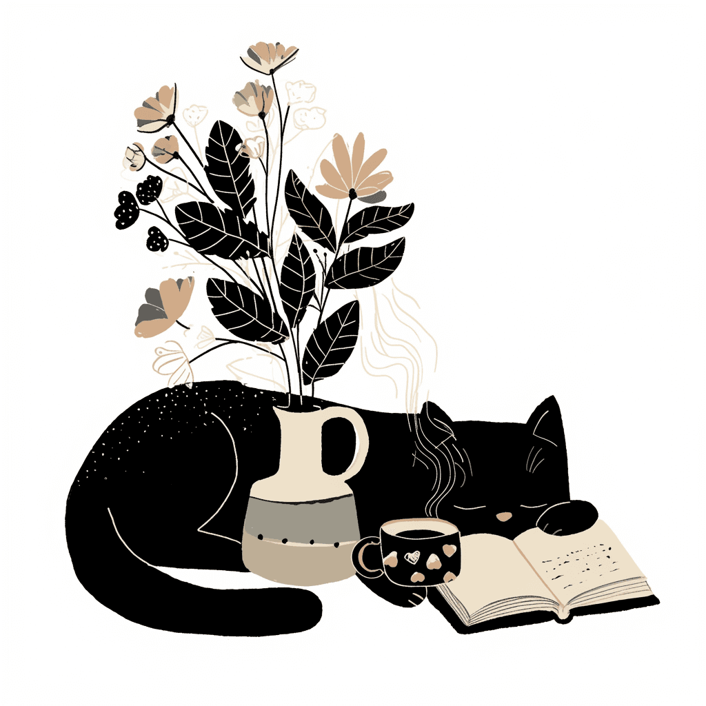 Cat Sunlit original repeating artwork