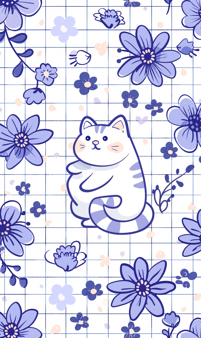 Cat 145 original repeating artwork