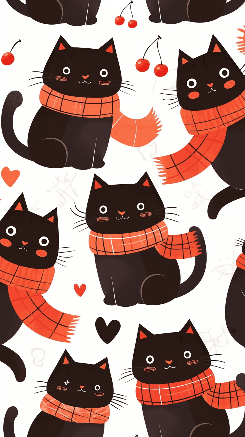 Cat 197 original repeating artwork