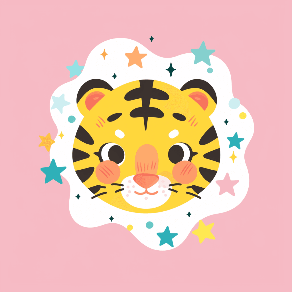 Tiger Head Parade original repeating artwork