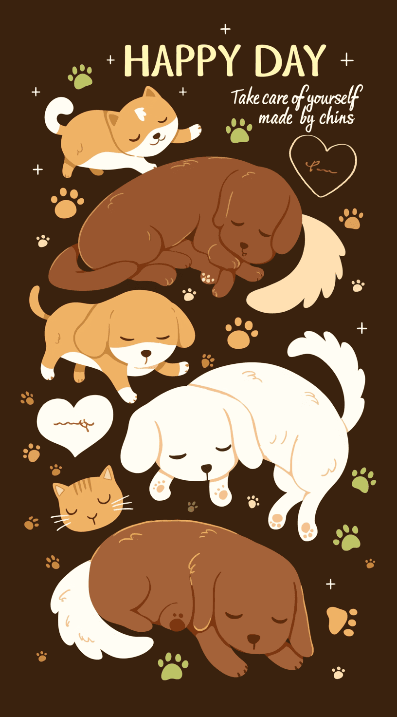 Dog Duo original repeating artwork