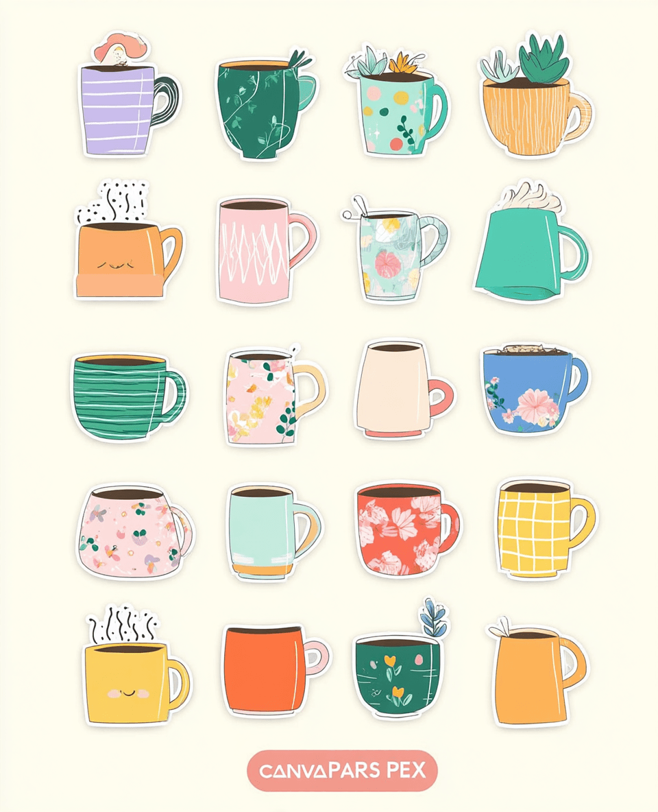 Cup Club original repeating artwork