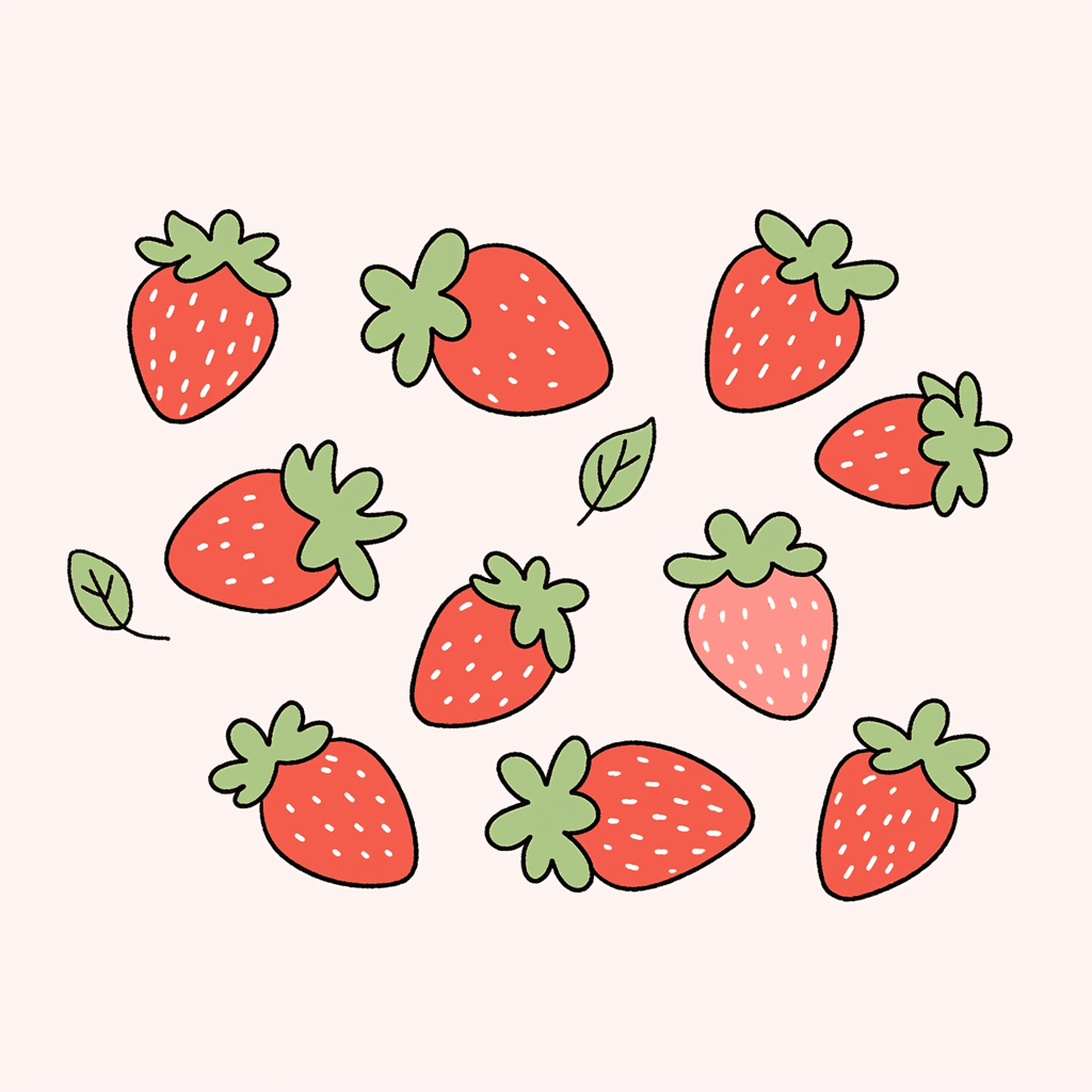Strawberry Silver original repeating artwork