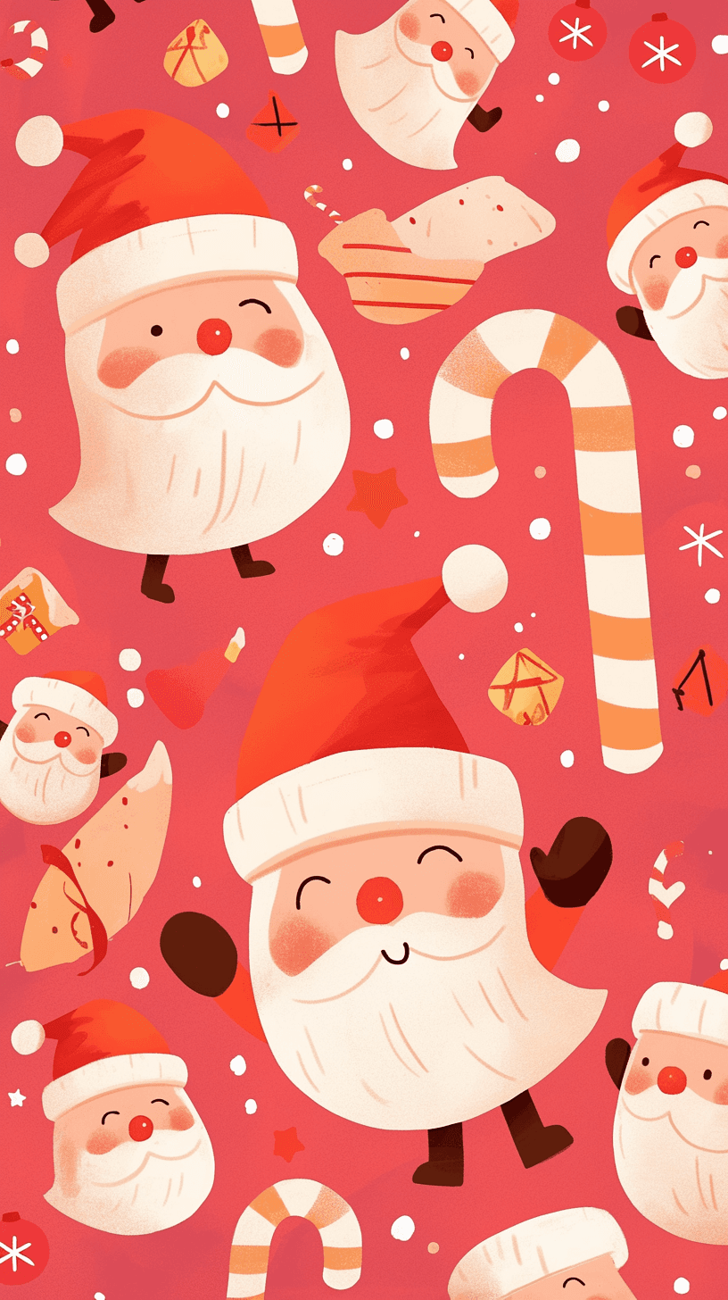Christmas Santa Zoom original repeating artwork