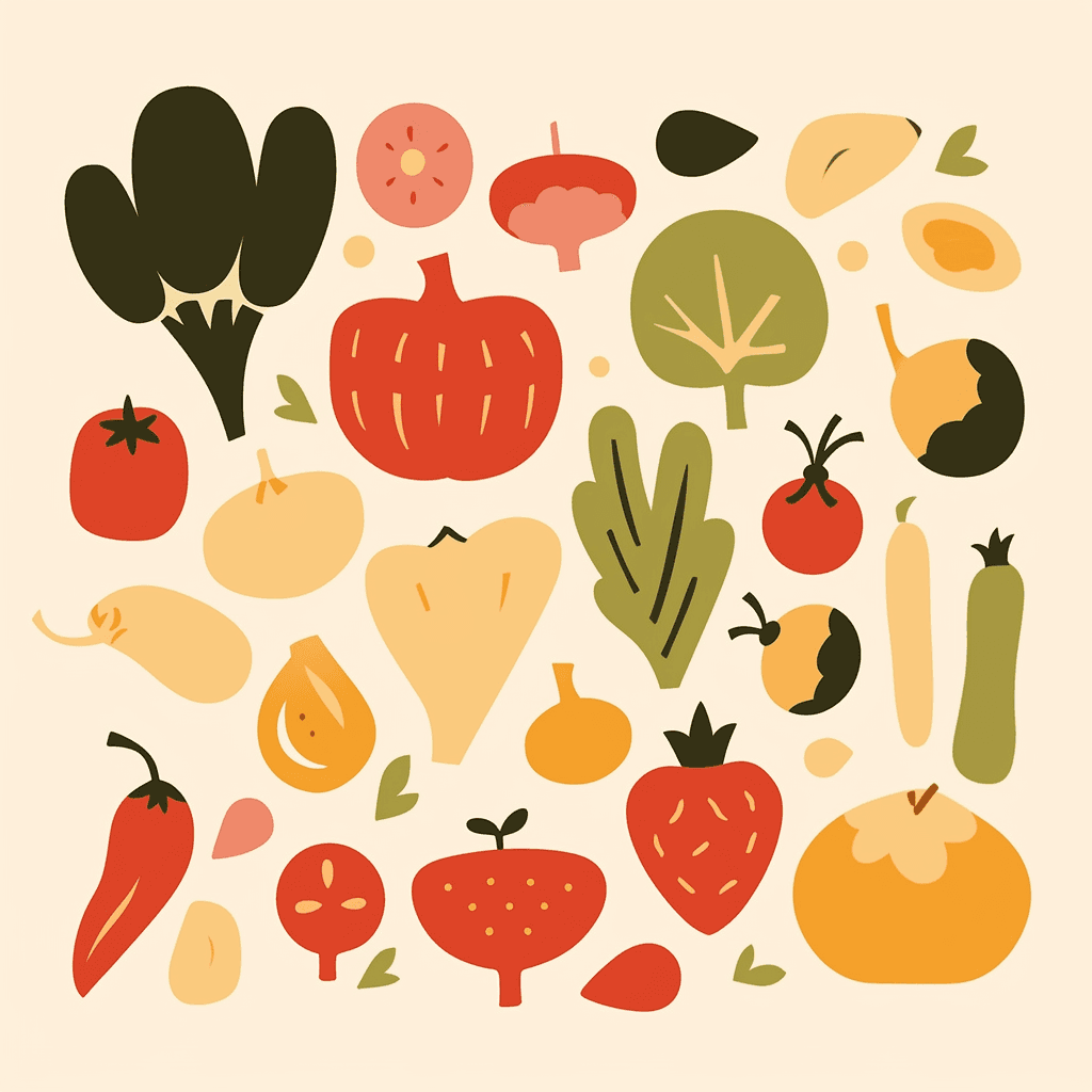 Veggies Squad original repeating artwork
