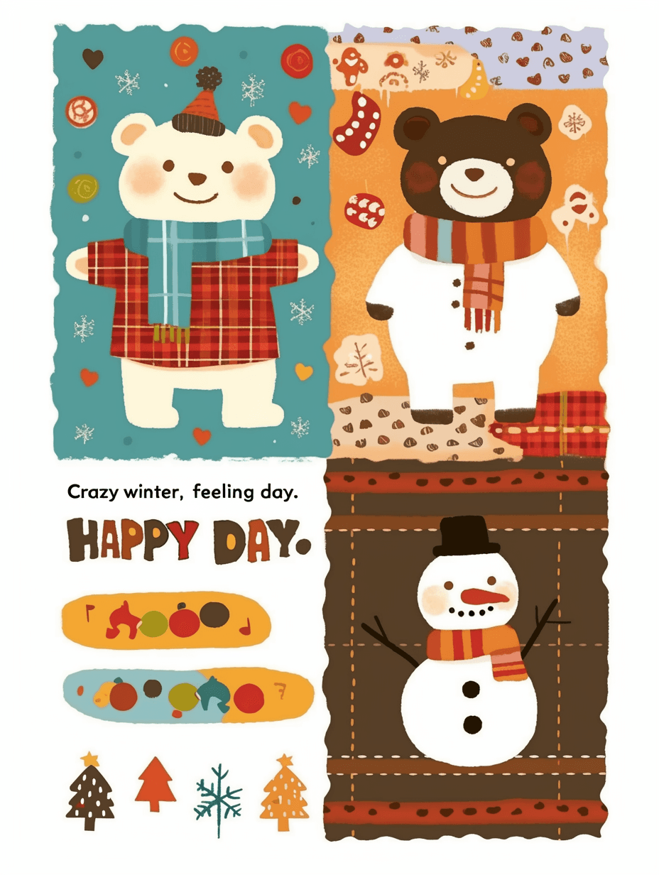 Christmas Animals Spin original repeating artwork