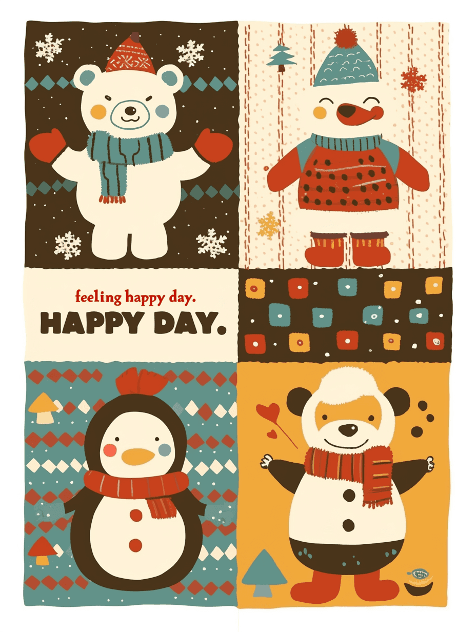 Christmas Animals Crew original repeating artwork