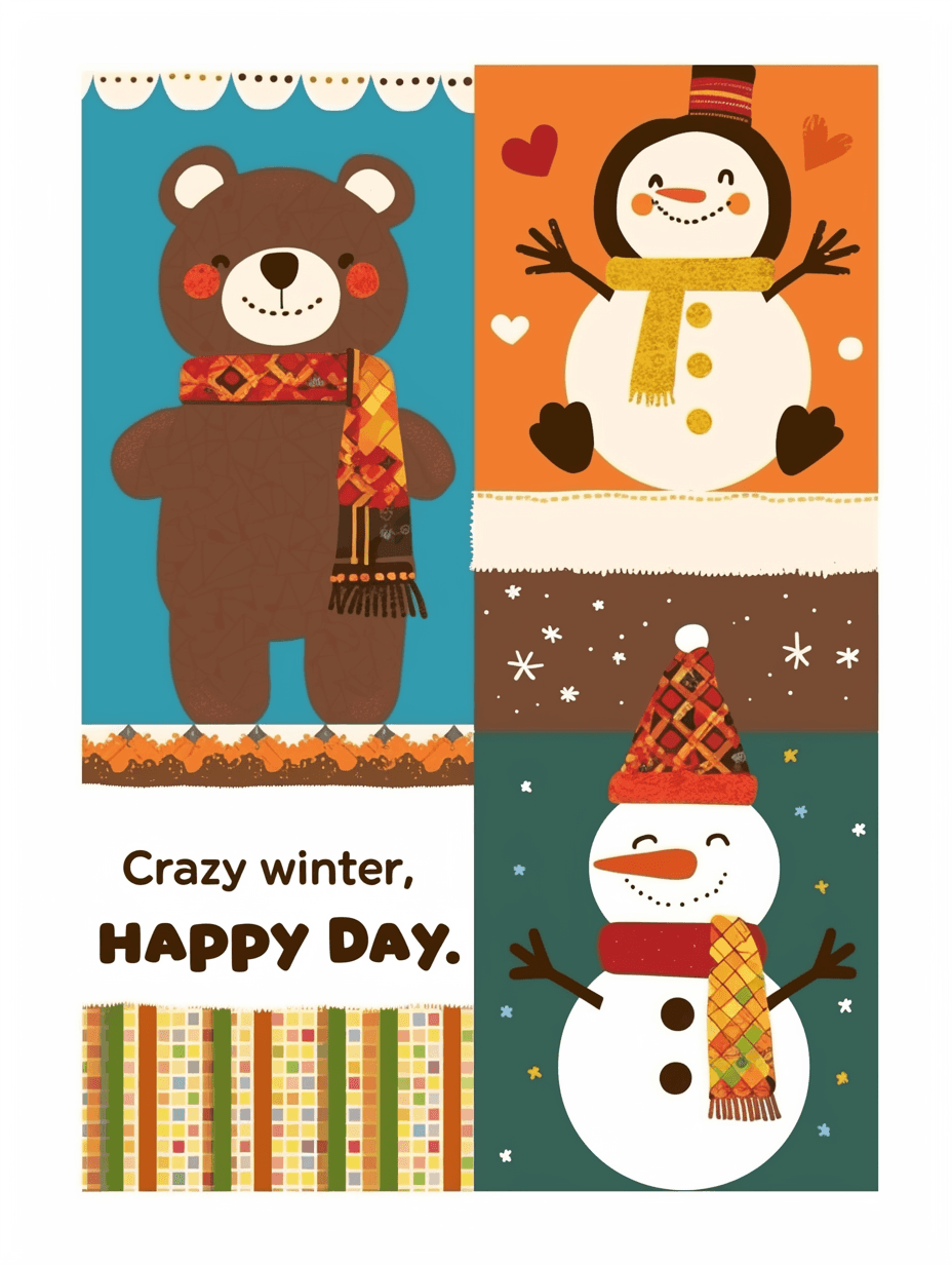 Christmas Animals Gang original repeating artwork