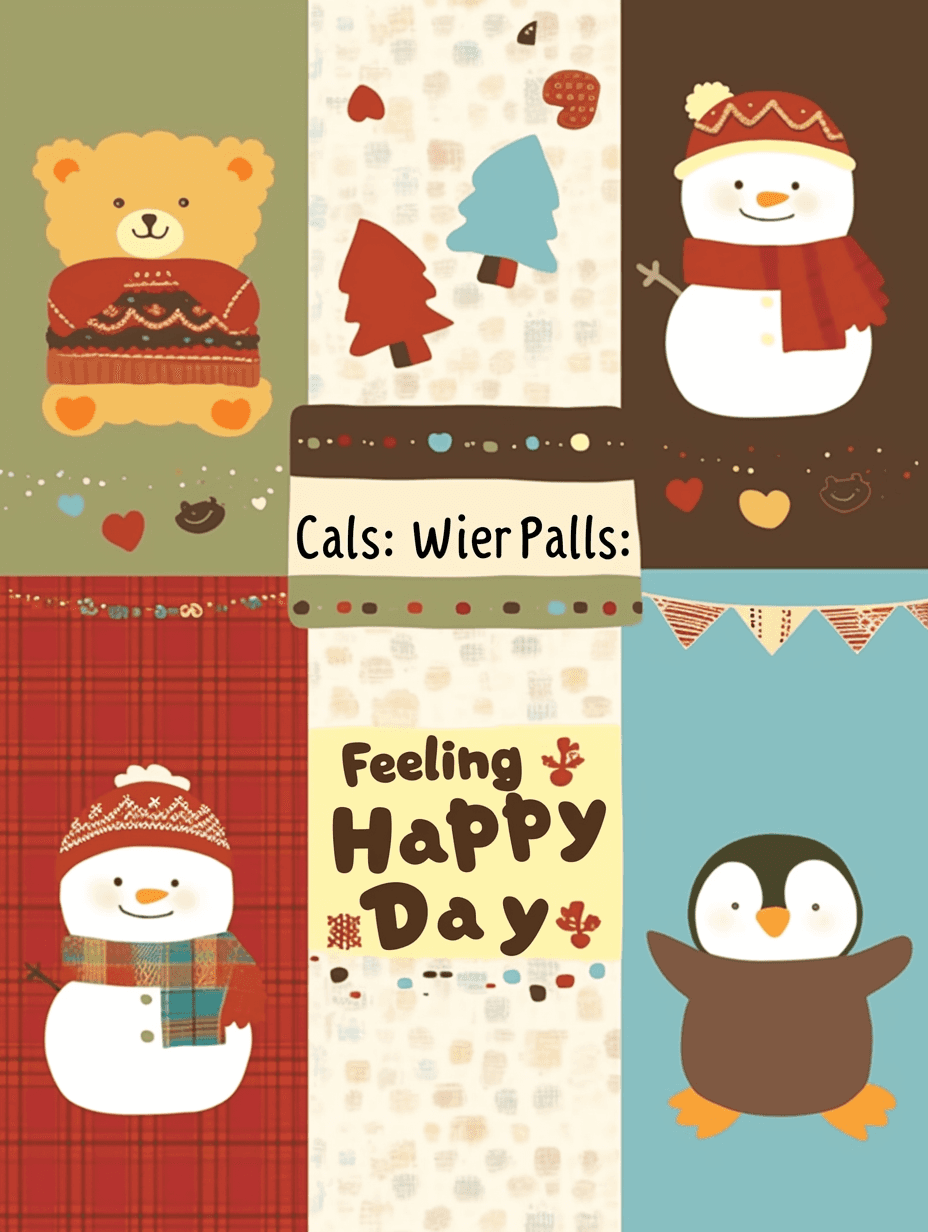 Christmas Animals Picnic original repeating artwork