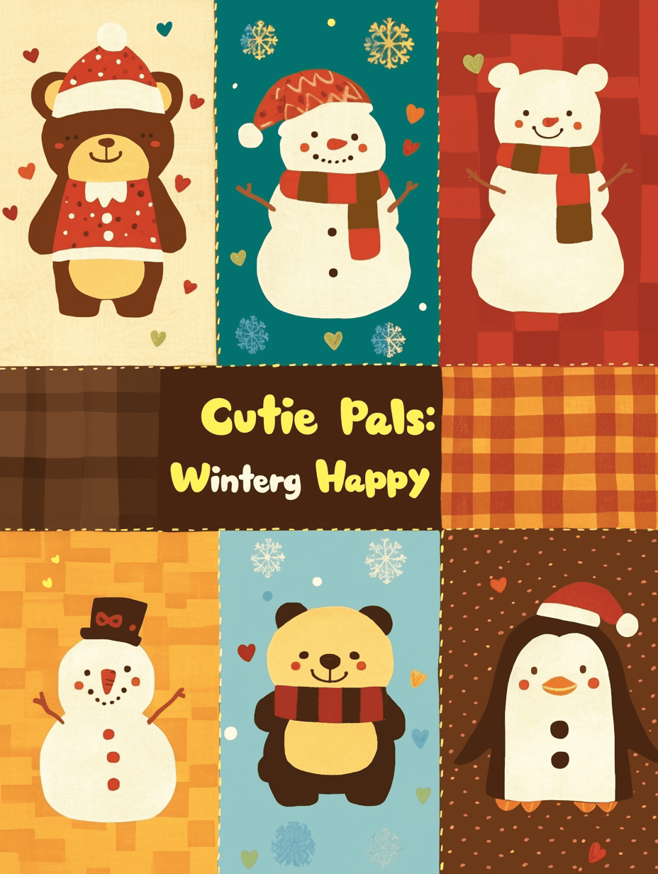 Christmas Animals Echo original repeating artwork