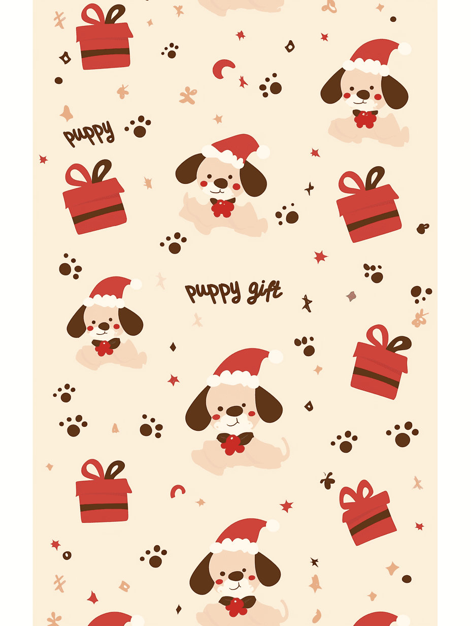Christmas Animals Fizz original repeating artwork