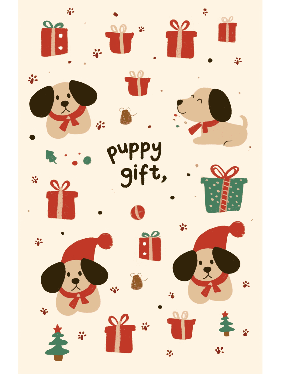 Christmas Animals Pop original repeating artwork