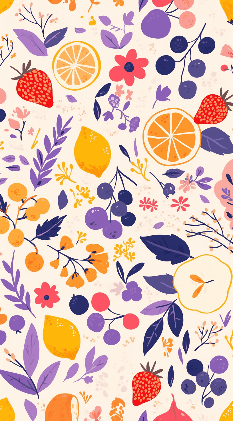 Blueberry Club original repeating artwork