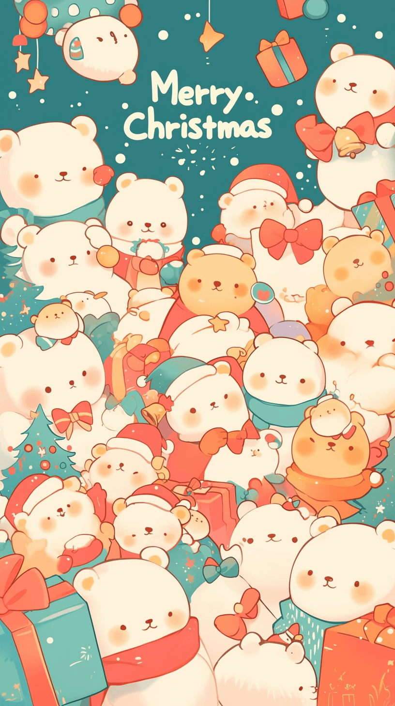 Christmas Animals Bounce original repeating artwork