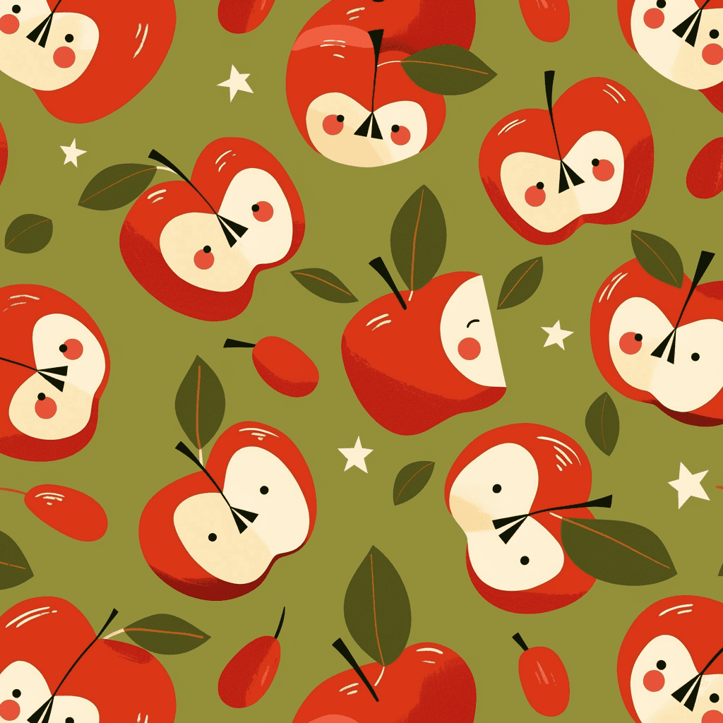 Halloween Apple Squad original repeating artwork
