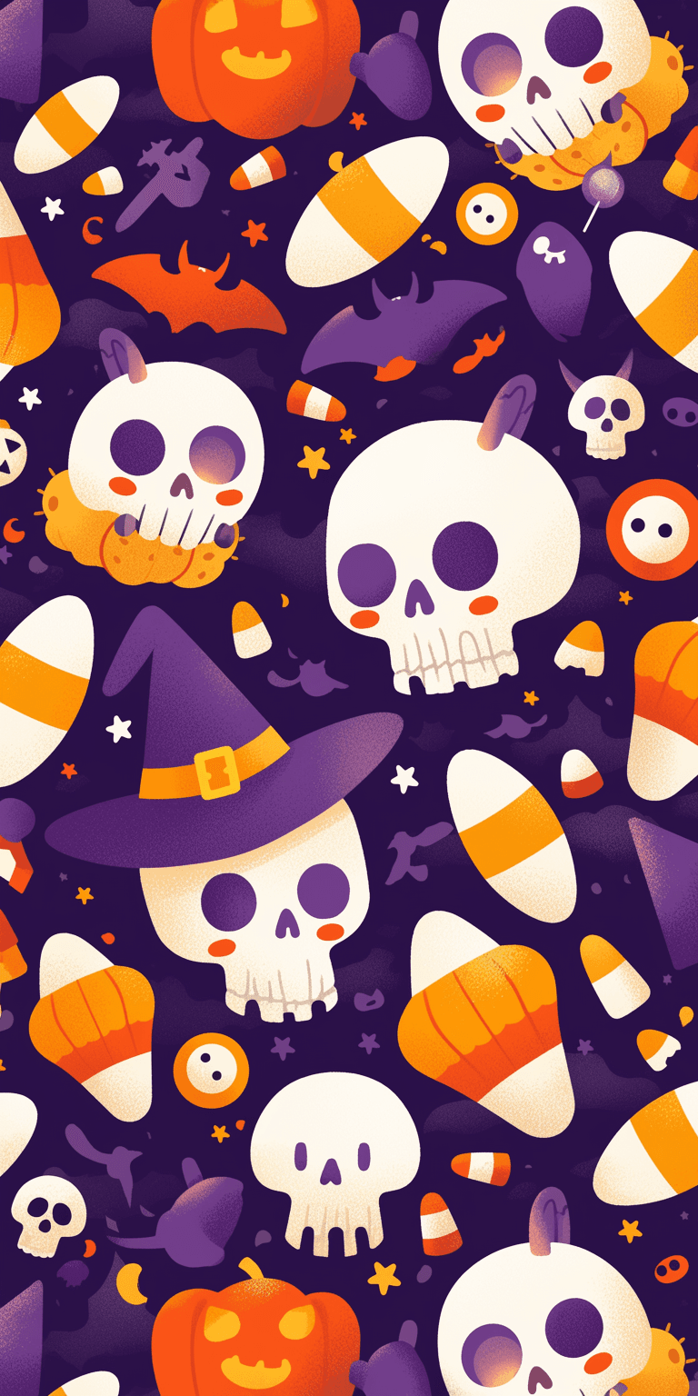 Halloween Skull Jam original repeating artwork