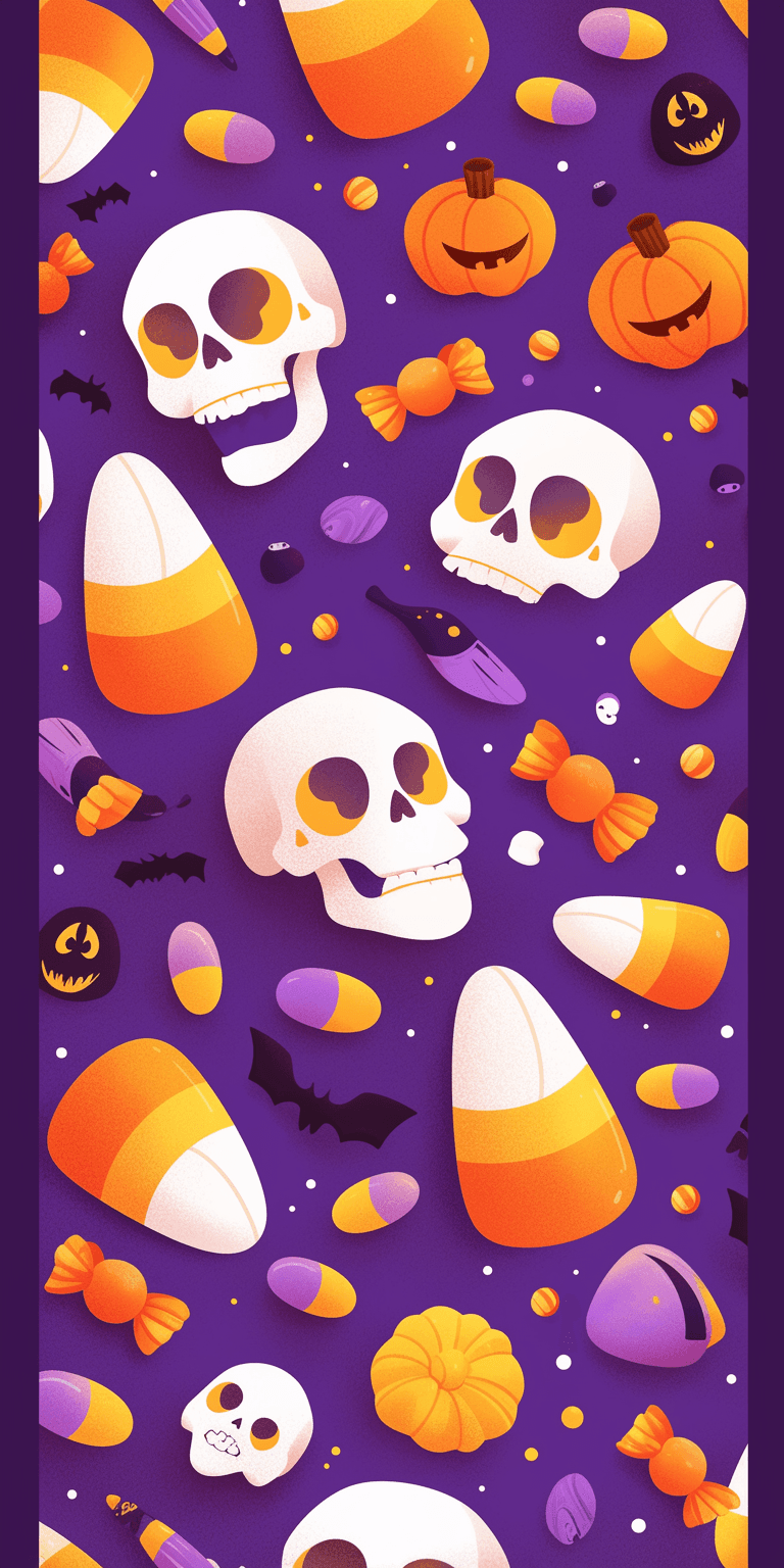 Halloween Skull Parade original repeating artwork