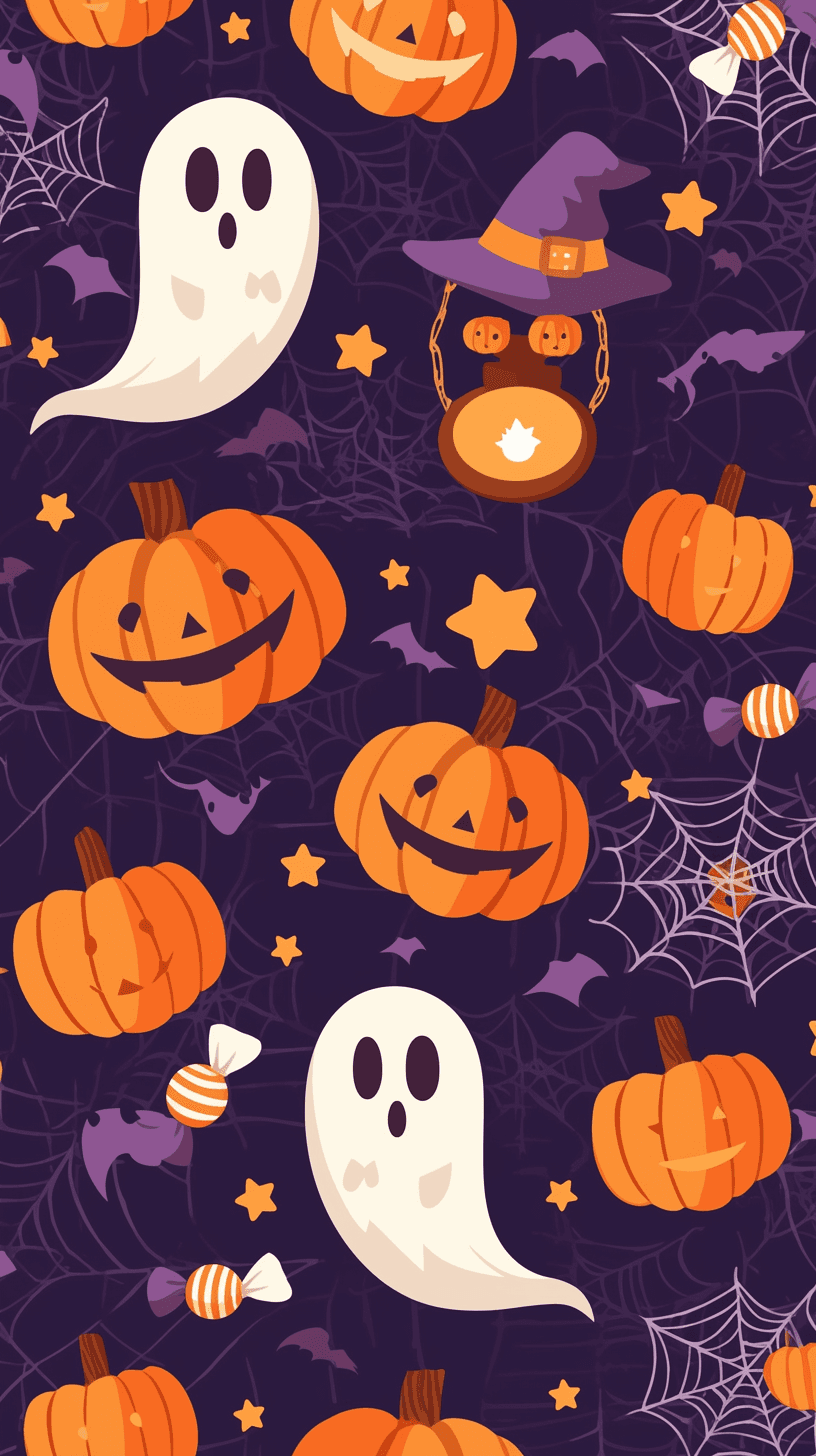 Halloween Ghost Avenue original repeating artwork