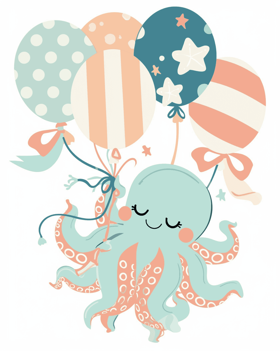 Octopus Pop original repeating artwork