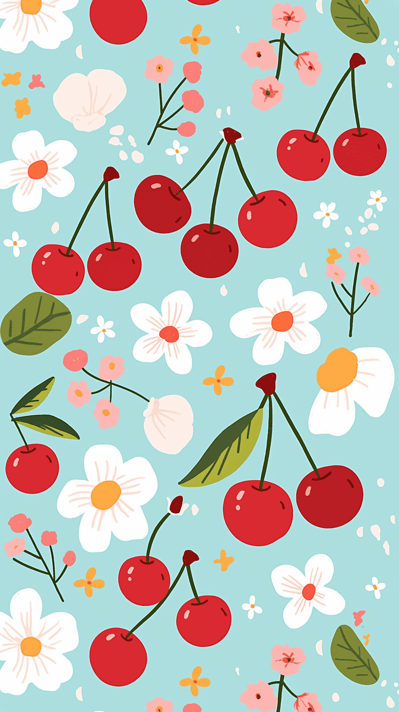 Cherry Hue original repeating artwork