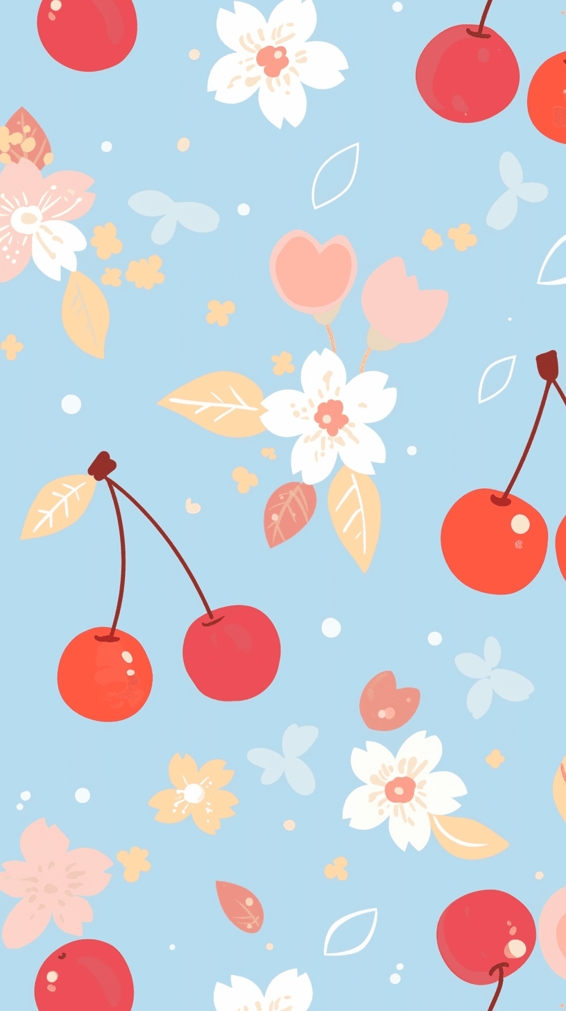 Cherry Duo original repeating artwork