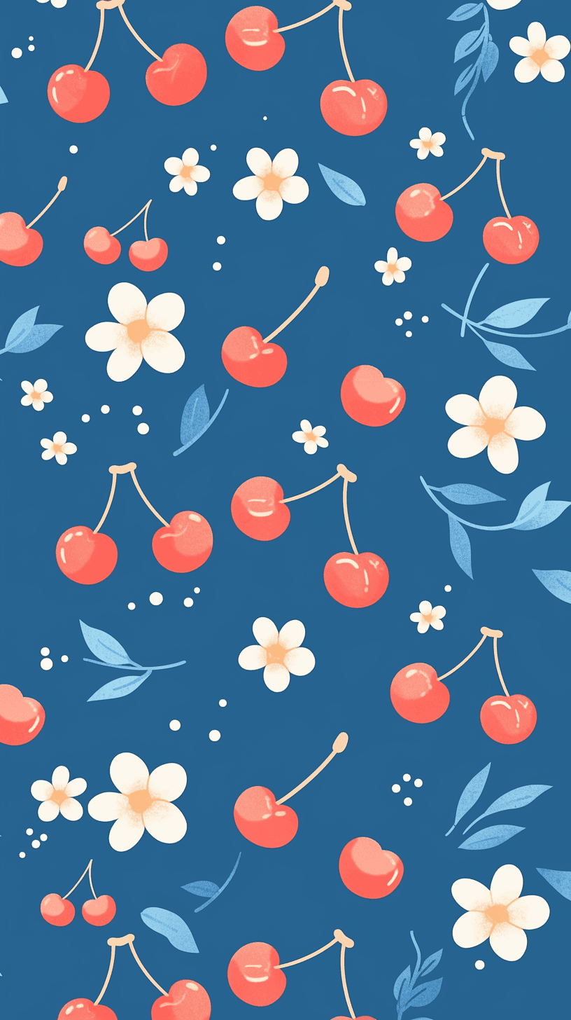 Cherry Gleam original repeating artwork